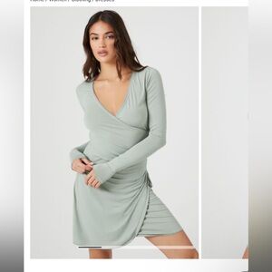 Elegant Sage Wrap Dress
